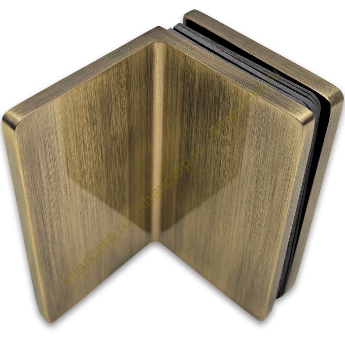 Коннектор Пегас FDK-131, 90*55 мм, стена-стекло 90° латунь/бронза