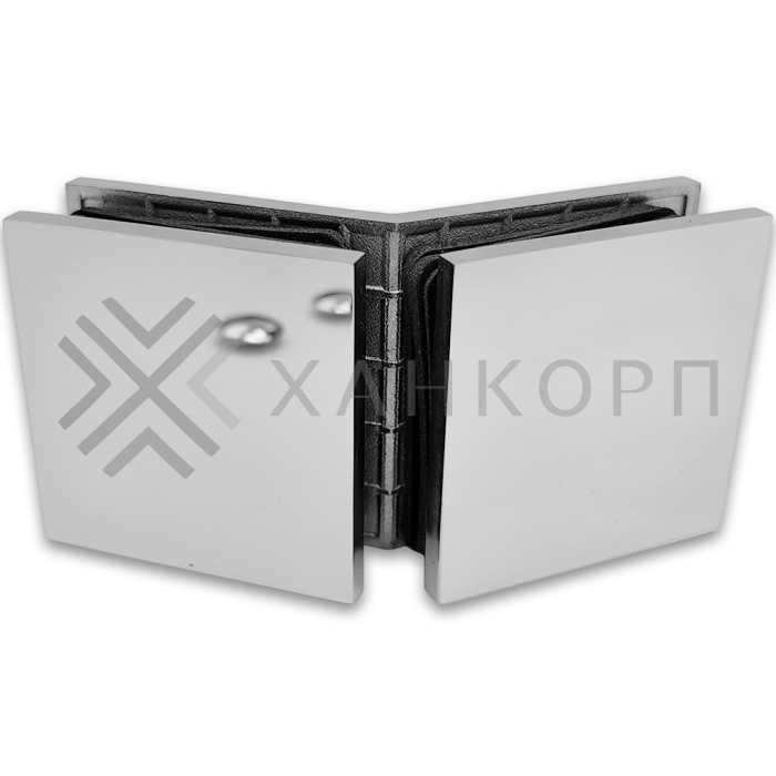 Коннектор Альфа α FDK-18 стекло-стекло 135˚, нержавейка/полированный