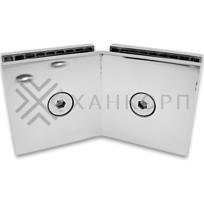 Коннектор Альфа α FDK-18 стекло-стекло 135˚, нержавейка/полированный