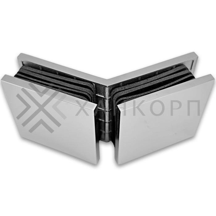 Коннектор Альфа α FDK-18 стекло-стекло 135˚, нержавейка/полированный