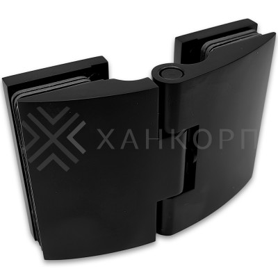 Петля Европа FDP-119 стекло-стекло 180˚ с крышками, латунь/черный