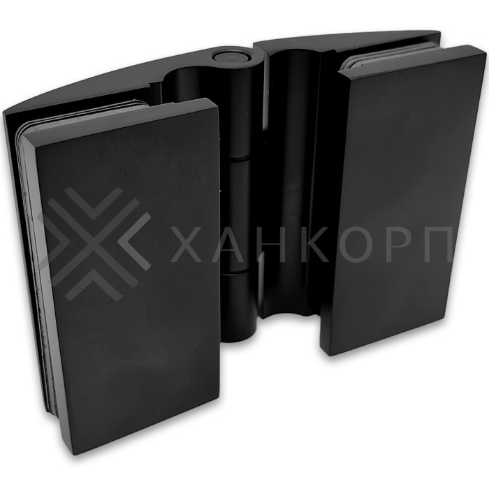 Петля Европа FDP-119 стекло-стекло 180˚ с крышками, латунь/черный