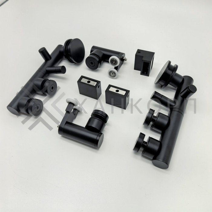 Комплект раздвижной системы Клио FDS-105 c двумя рельсами, для трубы 30х10, нержавейка/черный