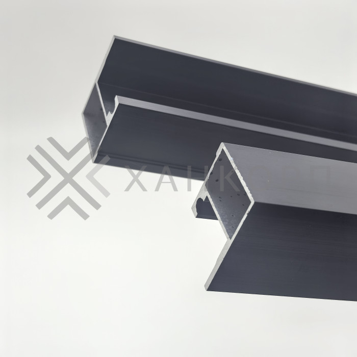 Комплект раздвижной системы Клио FDS-105 c двумя рельсами, для трубы 30х10, нержавейка/черный