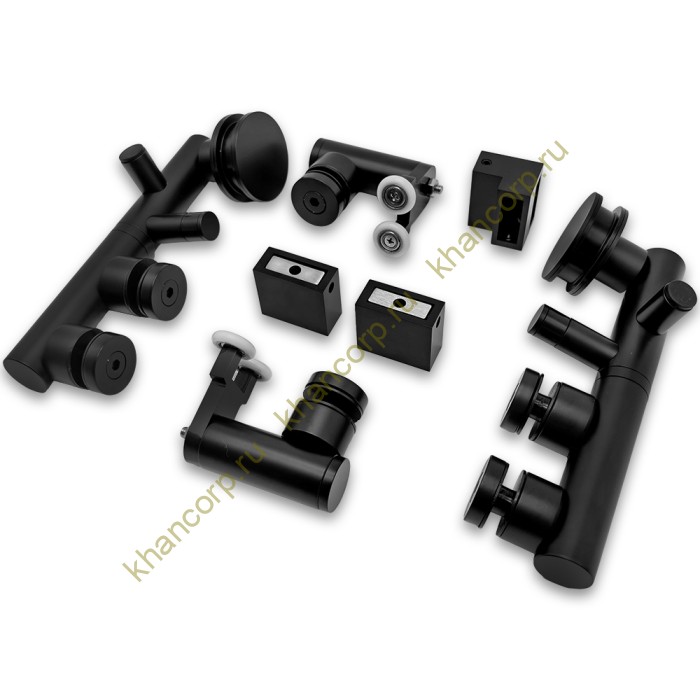 Комплект раздвижной системы Клио FDS-105 c двумя рельсами, для трубы 30х10, нержавейка/черный