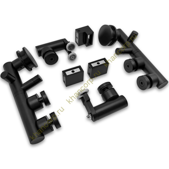 Комплект раздвижной системы Клио FDS-105 c двумя рельсами, для трубы 30х10, нержавейка/черный