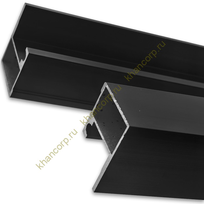 Комплект раздвижной системы Клио FDS-105 c двумя рельсами, для трубы 30х10, нержавейка/черный