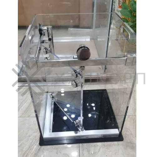 Комплект раздвижной системы Клио FDS-105 c двумя рельсами, для трубы 30х10, нержавейка/черный