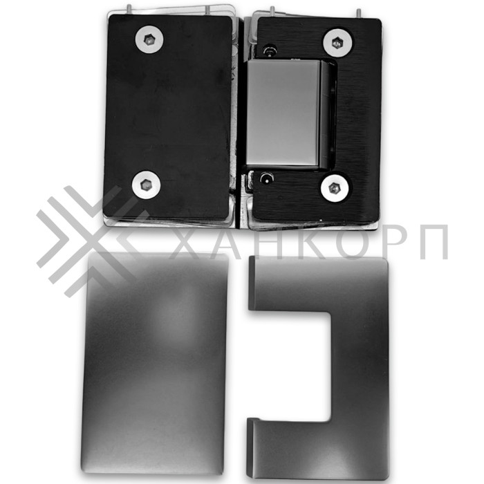 Петля Афина FDP-132 стекло-стекло 180˚, латунь/оружейная сталь