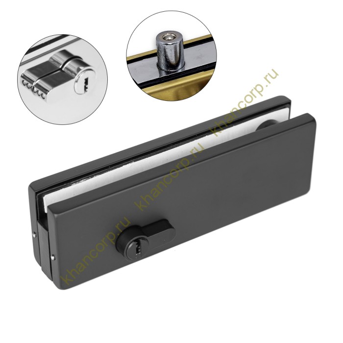 Замок FKZ-39 с круглым ригелем ключ/ключ, нержавейка/черный