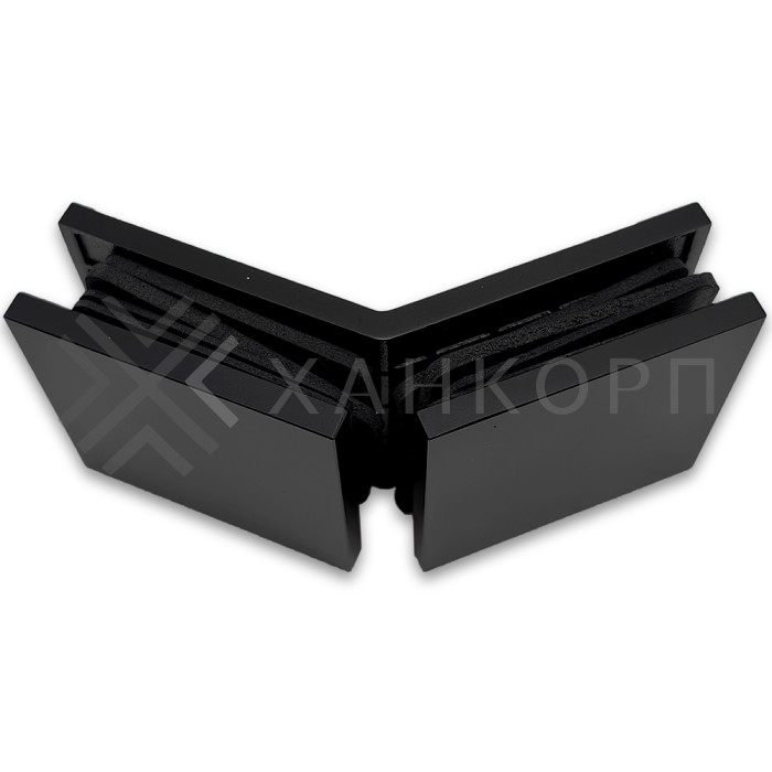 Коннектор Альфа α FDK-18 стекло-стекло 135˚, нержавейка/черный