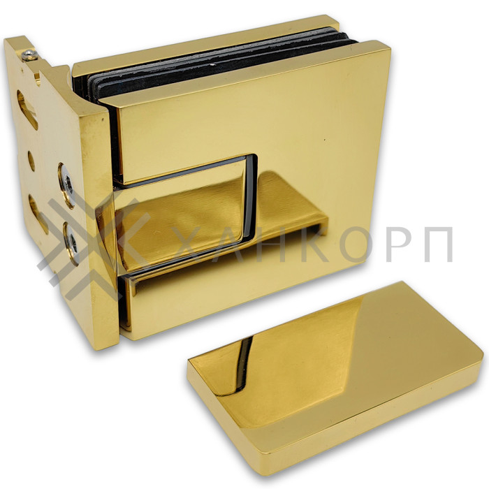 Петля Сирена FDP-210 стена-стекло 90˚ с боковым креплением, латунь/золото