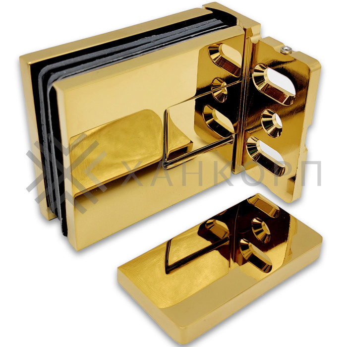 Петля Сирена FDP-210 стена-стекло 90˚ с боковым креплением, латунь/золото