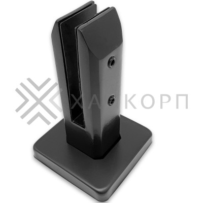Стойка FOS-02 для стекла напольная 95х160 мм без сверления, дюплекс/черный