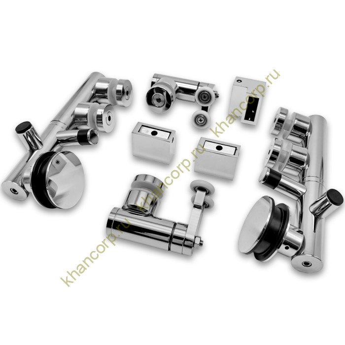 Комплект раздвижной системы Клио FDS-105 c двумя рельсами, для трубы 30х10, нержавейка/полированный