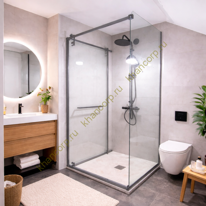 Комплект раздвижной системы Клио FDS-105 c двумя рельсами, для трубы 30х10, нержавейка/полированный