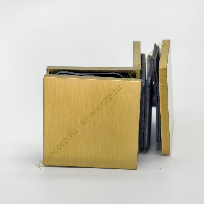 Коннектор для стекла Альфа FDK-14 стекло-стекло 90°, нержавейка/брашированное золото