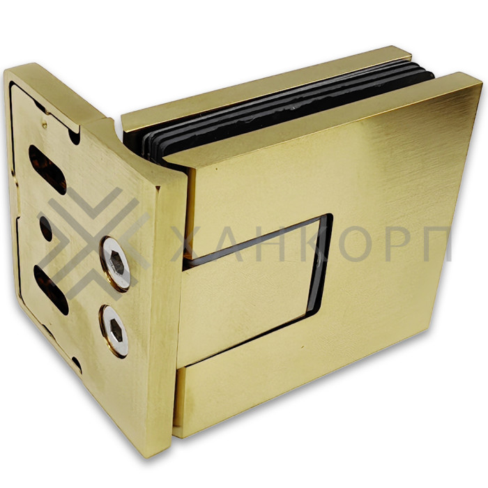 Петля Сирена FDP-210 стена-стекло 90˚ с боковым креплением, латунь/брашированное золото