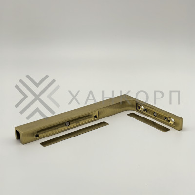 Угловой стабилизатор Диор FDK-5L стена-стекло 90˚ левый, нержавейка/брашированное золото