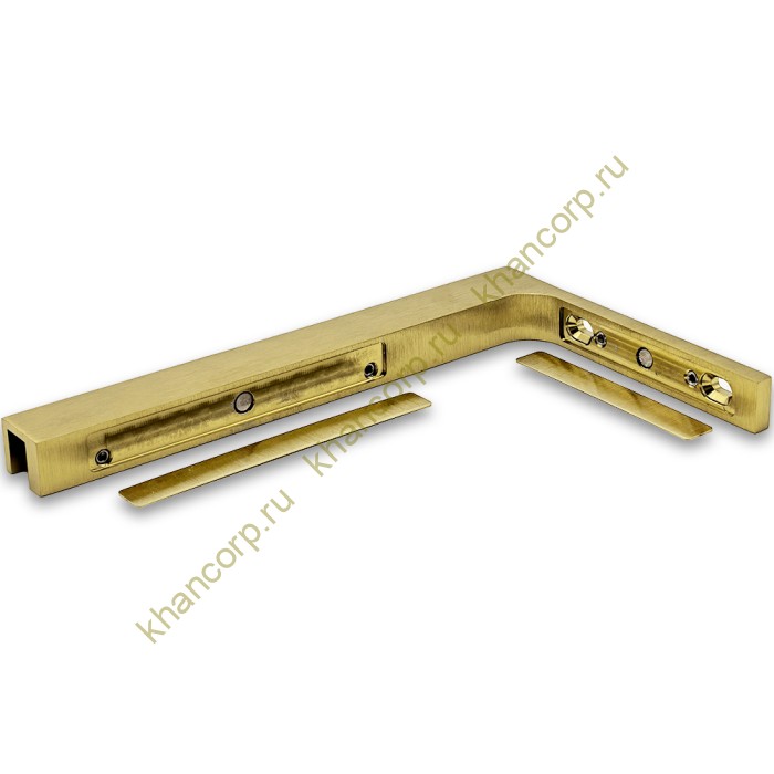 Угловой стабилизатор Диор FDK-5L стена-стекло 90˚ левый, нержавейка/брашированное золото