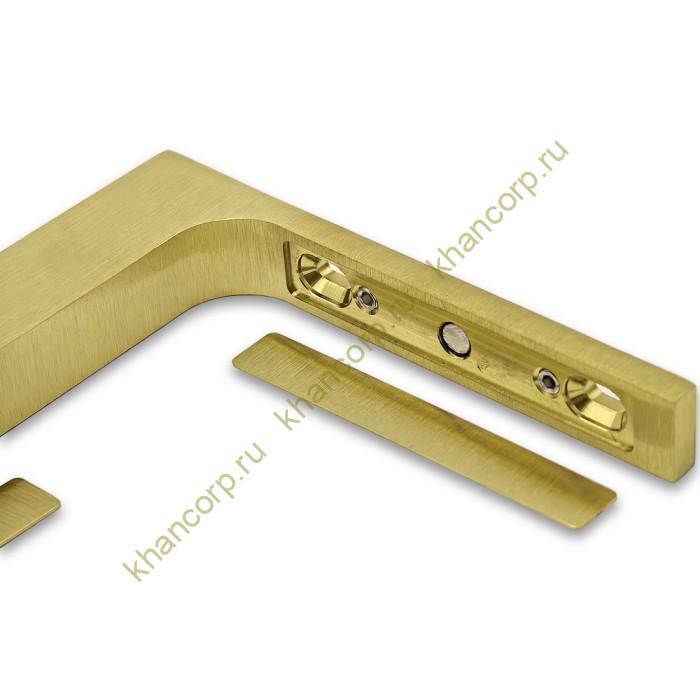 Угловой стабилизатор Диор FDK-5L стена-стекло 90˚ левый, нержавейка/брашированное золото