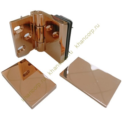 Петля Майя FDP-172 стена-стекло 90˚откр внутрь, латунь/розовое золото