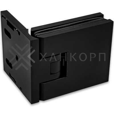 Петля Афродита FDP-230, стена-стекло 90° с крышками, латунь/черный