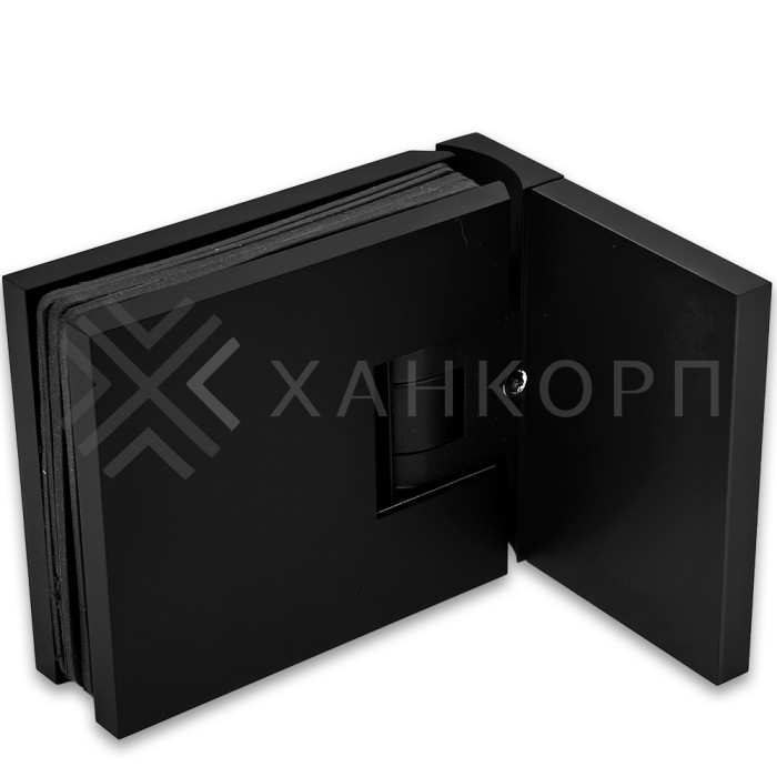 Петля Афродита FDP-230, стена-стекло 90° с крышками, латунь/черный