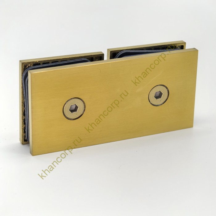 Коннектор Альфа α FDK-16 стекло-стекло 180˚, нержавейка/брашированное золото