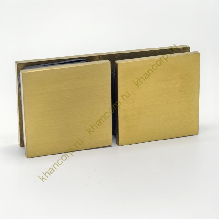 Коннектор Альфа α FDK-16 стекло-стекло 180˚, нержавейка/брашированное золото