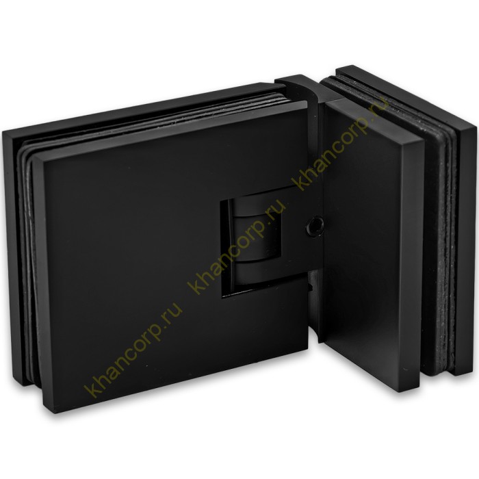 Петля Афродита FDP-233 стекло-стекло 90° с крышками, латунь/черный