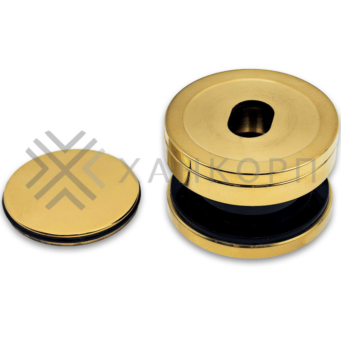Точечное крепление FKK-30 с крышкой 8-12 мм без зенковки Ø35 мм рег.для стекла 10-12 мм, нержавейка/золото