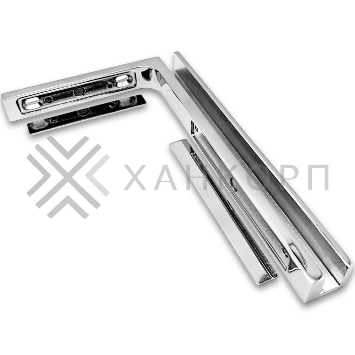 Угловой стабилизатор Диор FDK-5L стена-стекло 90˚ левый, нержавейка/полированный