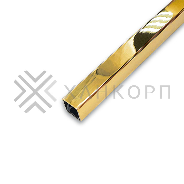 Труба FDT-552, 15х15х1.5 мм 2 м, нержавейка/золото