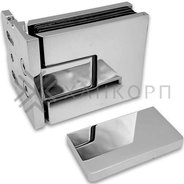 Петля Сирена FDP-210 стена-стекло 90˚ с боковым креплением, латунь/хром