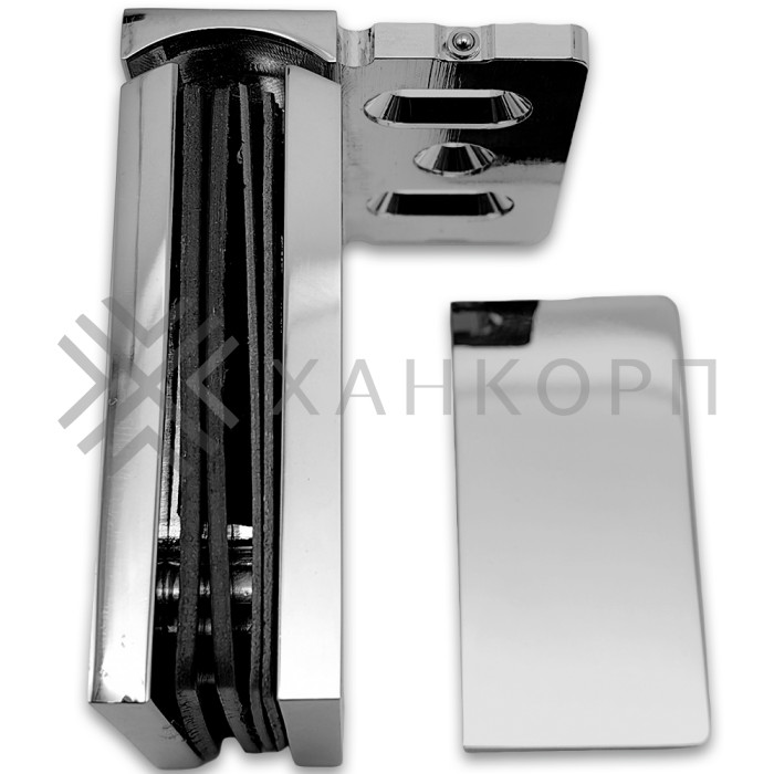 Петля Сирена FDP-210 стена-стекло 90˚ с боковым креплением, латунь/хром