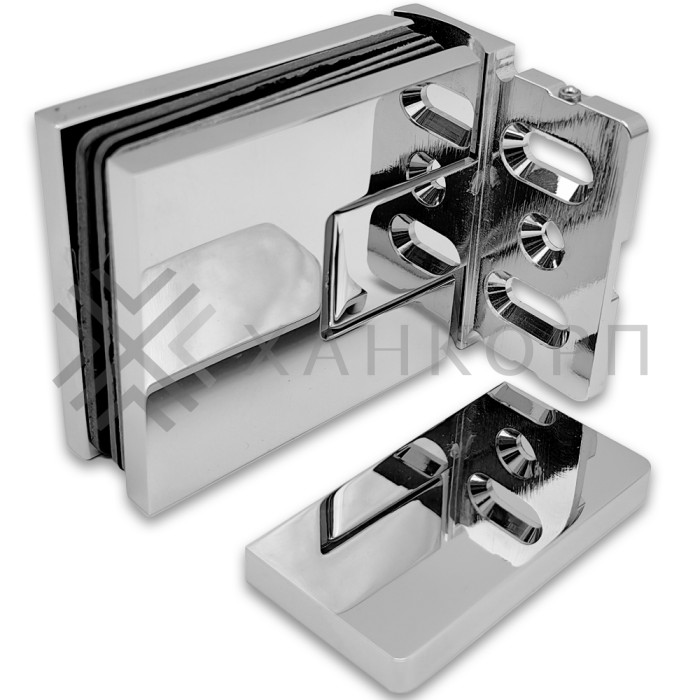 Петля Сирена FDP-210 стена-стекло 90˚ с боковым креплением, латунь/хром