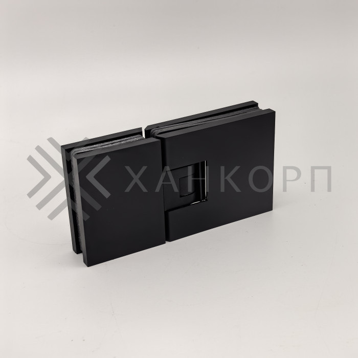 Петля Афродита FDP-232, стекло-стекло 180° с крышками, латунь/черный