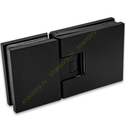 Петля Афродита FDP-232, стекло-стекло 180° с крышками, латунь/черный