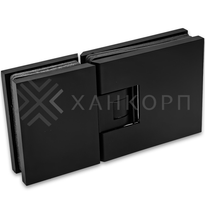 Петля Афродита FDP-232, стекло-стекло 180° с крышками, латунь/черный