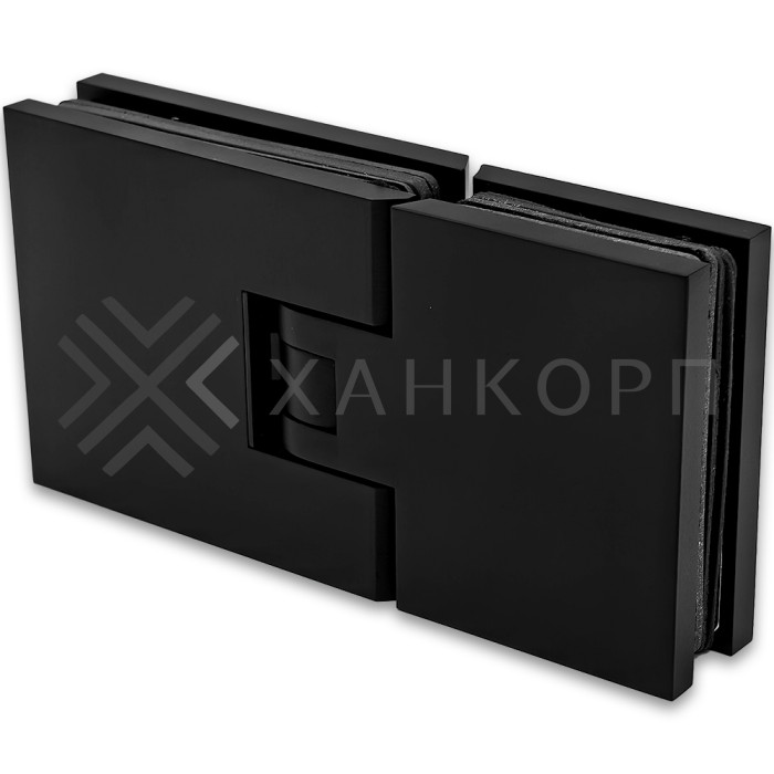 Петля Афродита FDP-232, стекло-стекло 180° с крышками, латунь/черный