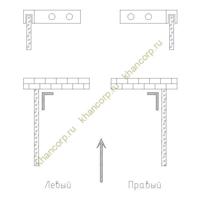 Угловой стабилизатор Диор FDK-1R стена-стекло 90° правый, нержавейка/матовый