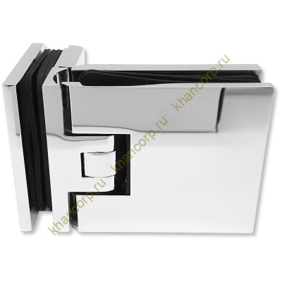 Петля Афродита FDP-233 стекло-стекло 90° с крышками, латунь/хром