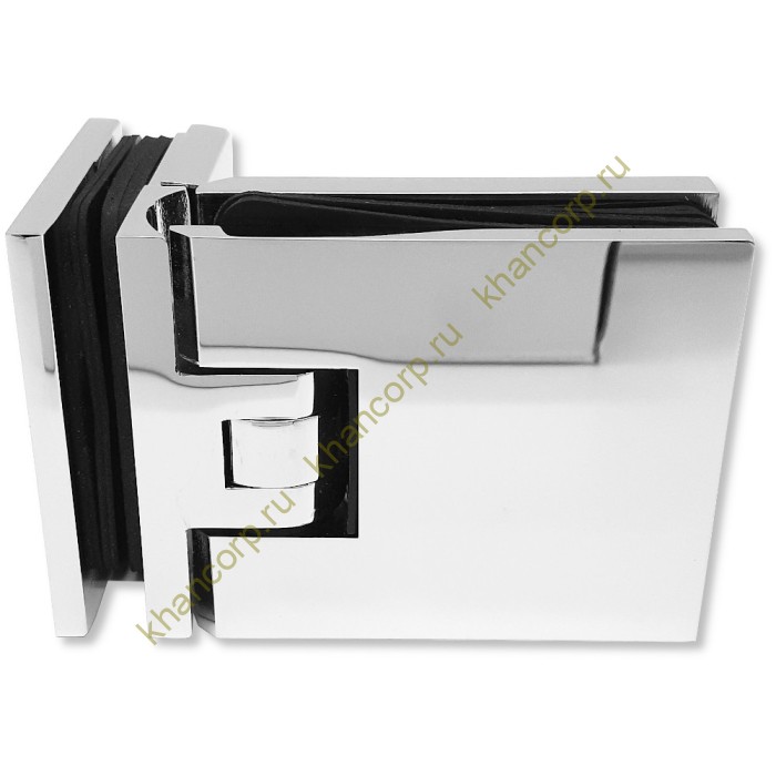 Петля Афродита FDP-233 стекло-стекло 90° с крышками, латунь/хром