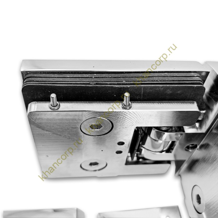 Петля Афродита FDP-233 стекло-стекло 90° с крышками, латунь/хром