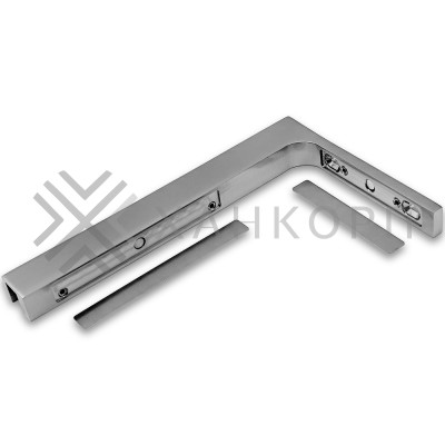 Угловой стабилизатор Диор FDK-5L стена-стекло 90˚ левый, нержавейка/матовый