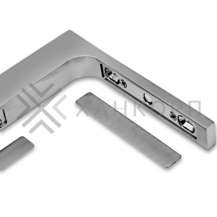 Угловой стабилизатор Диор FDK-5L стена-стекло 90˚ левый, нержавейка/матовый
