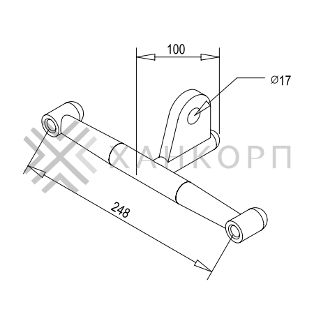 Двойное крепление рутеля FN-112 к ванте M14, нержавейка/матовый