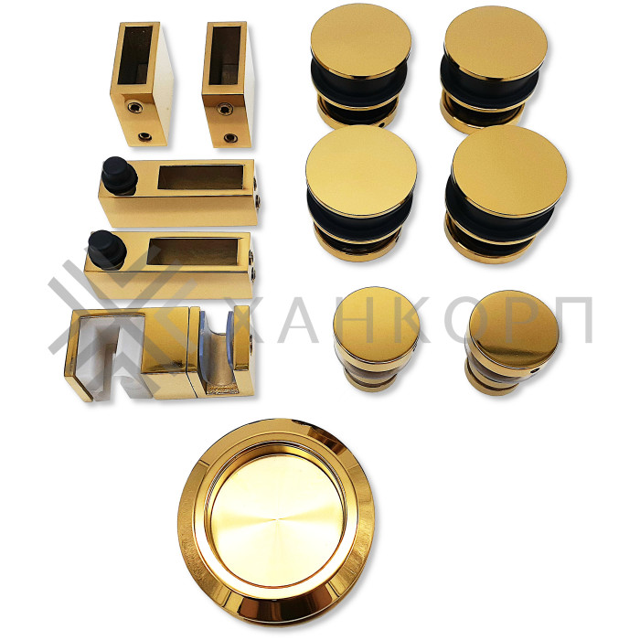 Раздвижная система Альфа α FDS-5, с двойной направляющей, нержавейка/золото