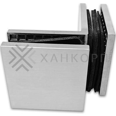 Коннектор Альфа FDK-14 стекло-стекло 90˚ нержавейка/матовый